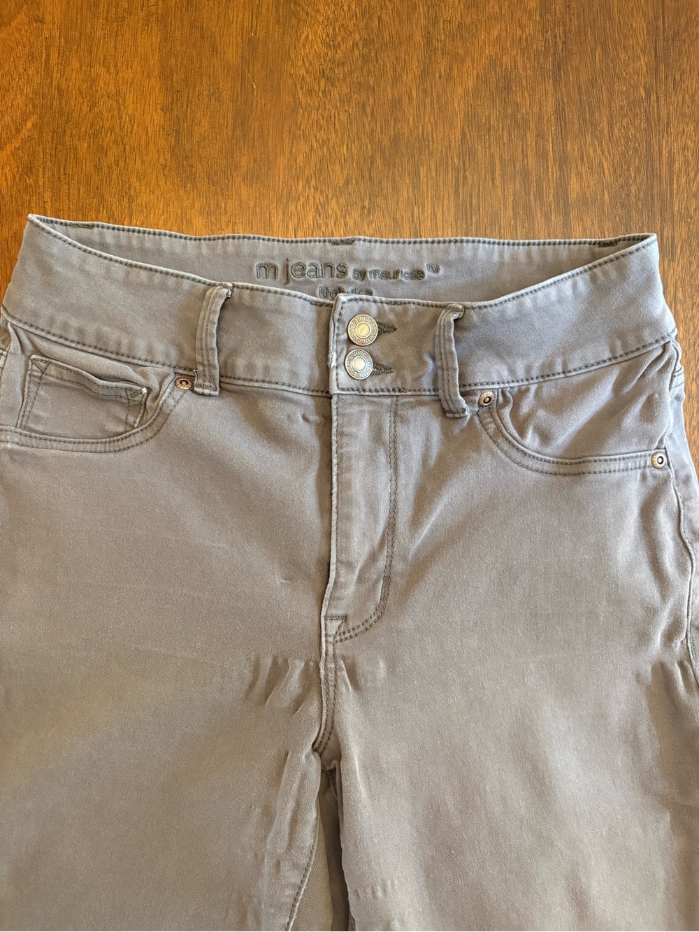 Maurice’s Double Button Gray High-Rise Skinny Jegging Pants